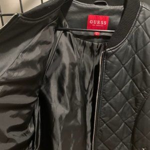 Guess Faux Leather Bomber Jacket